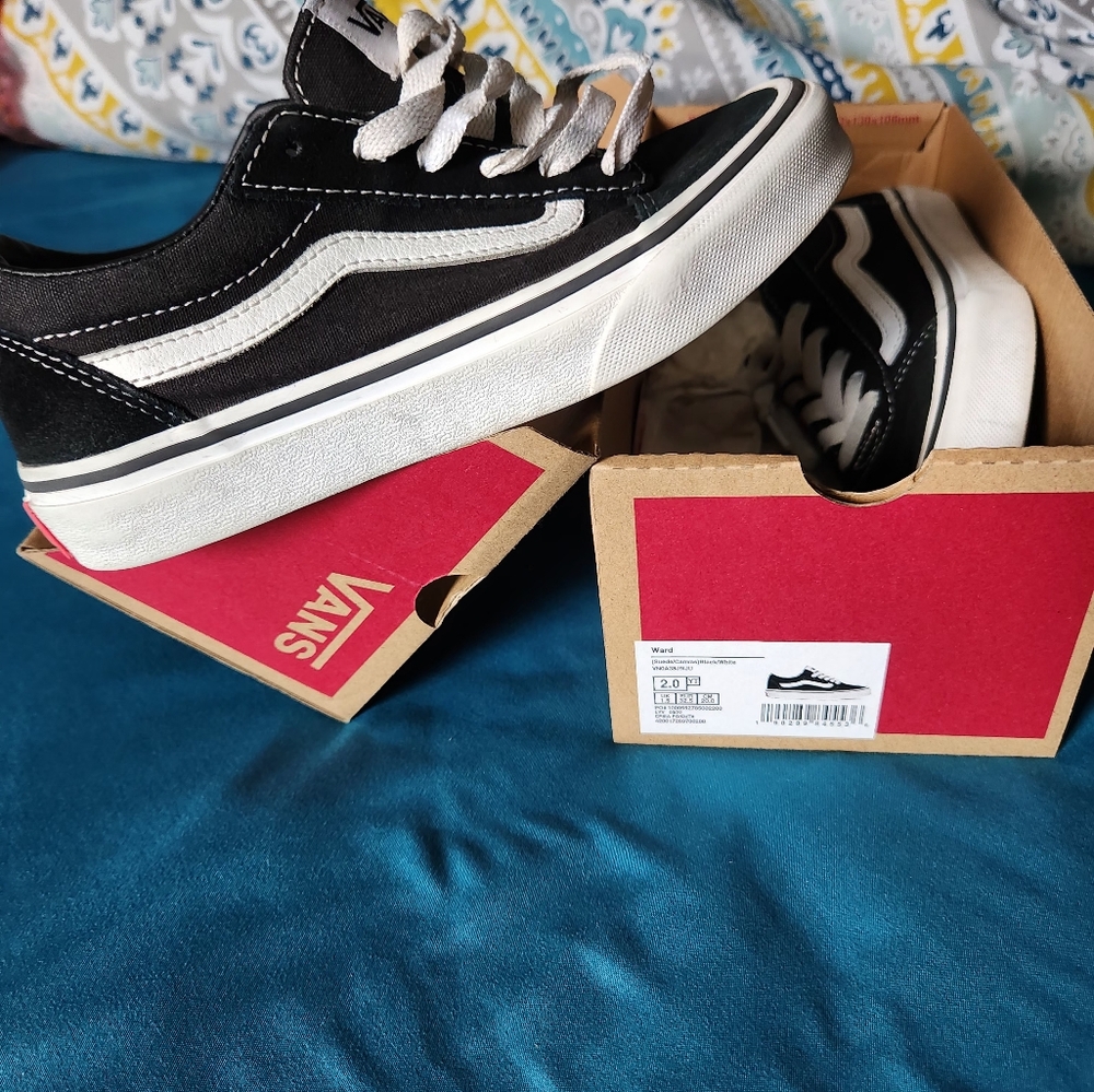 Size 2 Van's black/white Suede